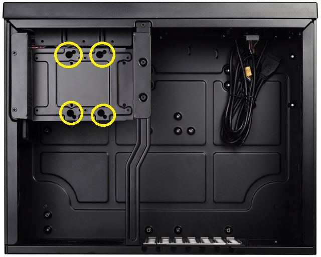 Silverstone sst-gd10b grandia | črno htpc desktop ohišje | atx micro-atx ssi-ceb | zaklenljiva sprednja vrata | namizno računalniško ohišje 4 Silverstone gd10 grandia večnamenski nosilci za diske
